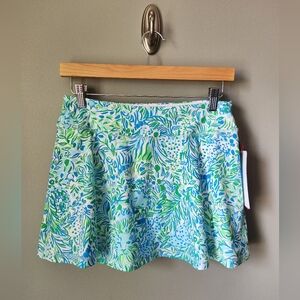 Lilly Pulitzer Luxletic Aila Skort Hydra Blue Dandy Lions Size Small NWT